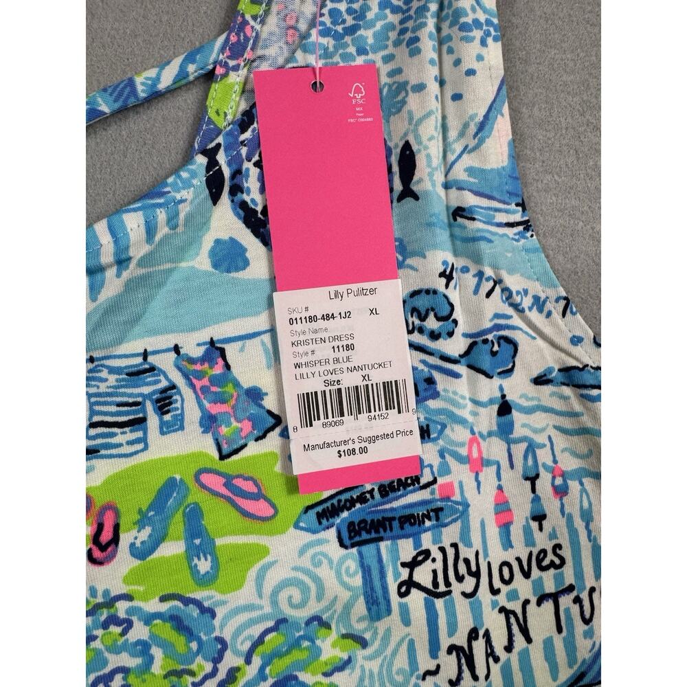 NWT Lilly Pulitzer XL Pima Cotton Kristen Swing Dress Criss Cross Back Dress - Picture 4 of 11